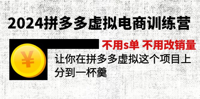（11525期）2024拼多多虚拟电商训练营 不用s单 不用改销量  在拼多多虚拟上分到一杯羹-大象聊项目