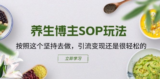 养生博主SOP玩法，按照这个坚持去做，引流变现还是很轻松的-大象聊项目