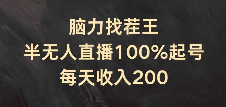 脑力找茬王，半无人直播100%起号，每天收入200+【揭秘】-大象聊项目