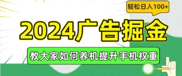 2024广告掘金，教大家如何养机提升手机权重，轻松日入100+【揭秘】-大象聊项目