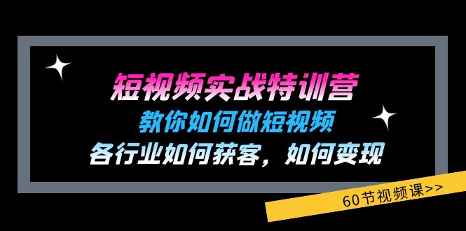 （11729期）短视频实战特训营：教你如何做短视频，各行业如何获客，如何变现 (60节)-大象聊项目