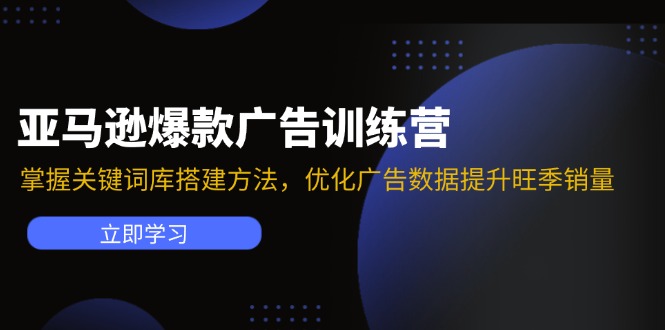 （11858期）亚马逊爆款广告训练营：掌握关键词库搭建方法，优化广告数据提升旺季销量-大象聊项目