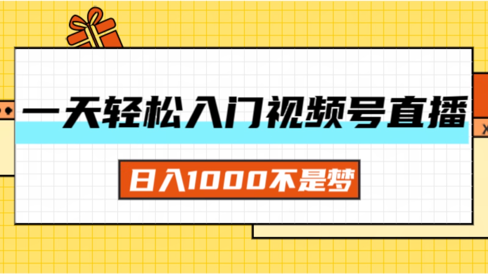 （11906期）一天入门视频号直播带货，日入1000不是梦-大象聊项目