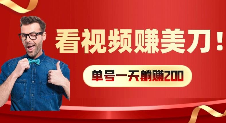 看视频赚美刀：每小时40+，多号矩阵可放大收益【揭秘】-大象聊项目