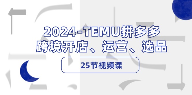 （12106期）2024-TEMU拼多多·跨境开店、运营、选品（25节视频课）-大象聊项目