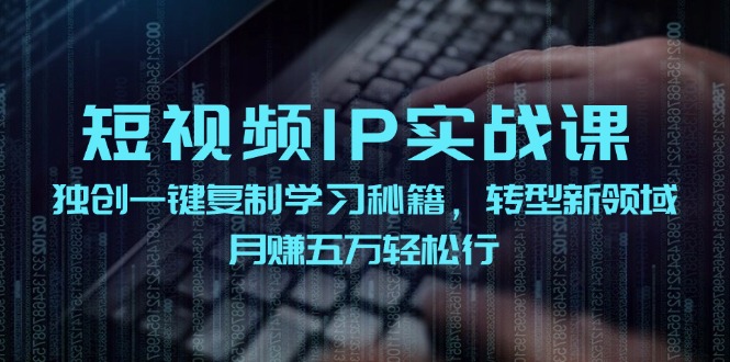 （12193期）短视频 IP实战课，独创一键复制学习秘籍，转战新领域，月赚五万轻松行-大象聊项目