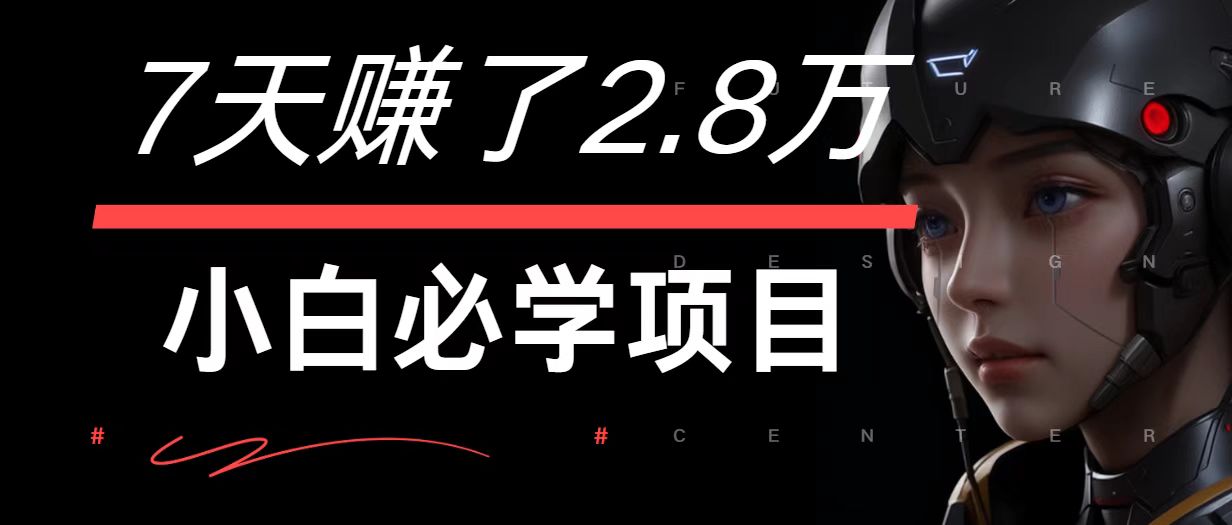 7天赚了2.8万！每单利润最少500+，轻松月入7万+小白有手就行-大象聊项目
