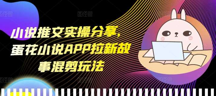 小说推文实操分享，蛋花小说APP拉新故事混剪玩法-大象聊项目