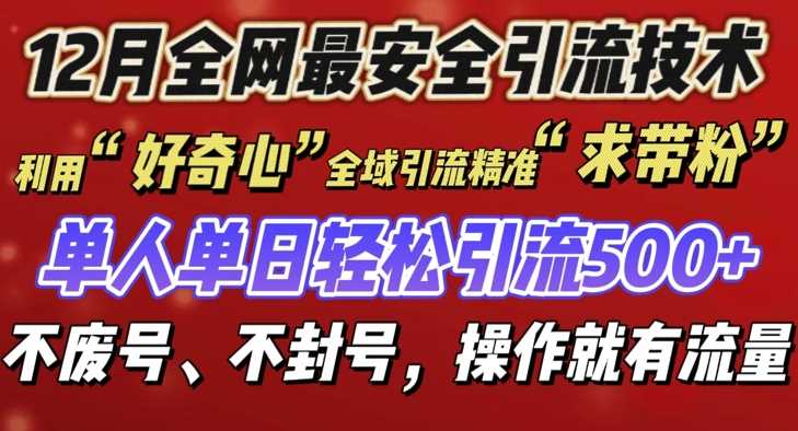 12 月份全网最安全引流创业粉技术来袭，不封号不废号，有操作就有流量【揭秘】-大象聊项目