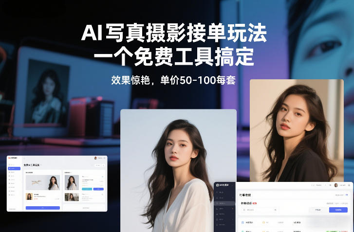 AI写真摄影接单玩法，一个免费工具搞定，效果惊艳，单价50-100每套-大象聊项目