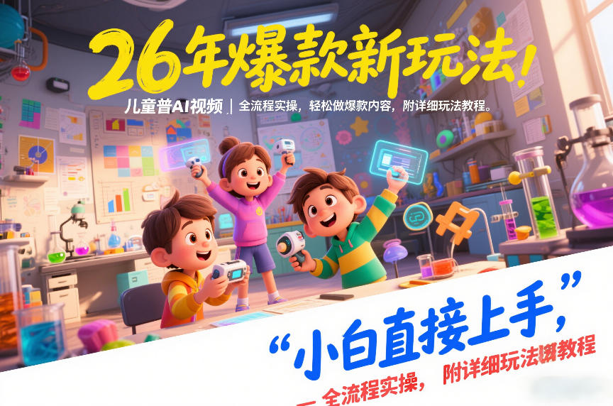 26年爆款新玩法，儿童科普AI视频，全流程实操，轻松做爆款内容，小白直接上手，附详细玩法教程-大象聊项目