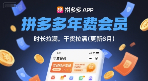 拼多多年费会员，实经验分享操，时长拉满，干货拉满(更新26年1月)-大象聊项目