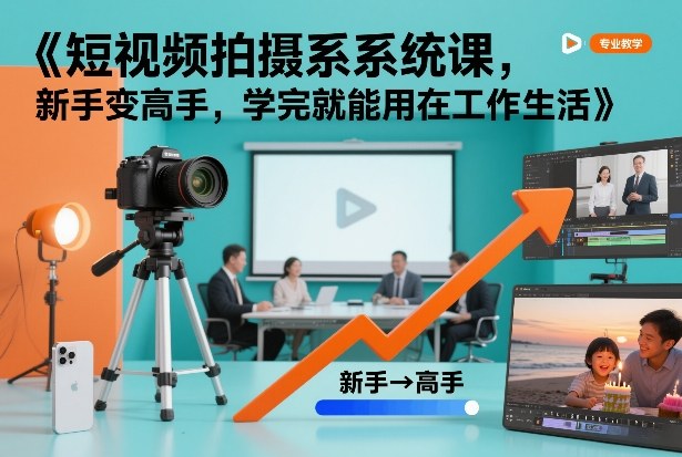 短视频拍摄系统课，新手变高手，学完就能用在工作生活-大象聊项目