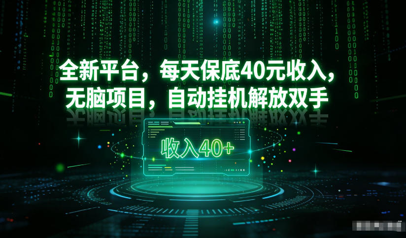 最新看广平台，每天保底30-4米，无脑项目，自动挂G解放双手【揭秘】-大象聊项目