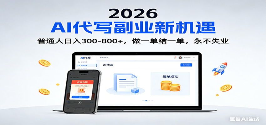 2026 副业首选！AI 代写日入 300-800，普通人0门槛，做一单结一单！-大象聊项目