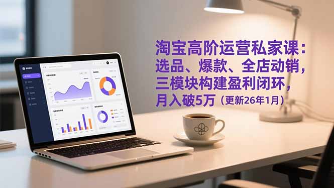 淘宝高阶运营私家课：选品、爆款、全店动销，三模块构建盈利闭环，月入破5万(更新26年1月-大象聊项目