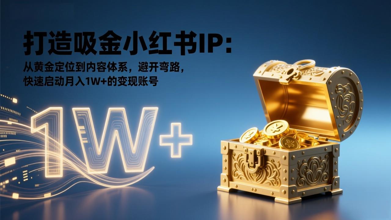打造吸金小红书IP：从黄金定位到内容体系，避开弯路，快速启动月入1W+的变现账号-大象聊项目