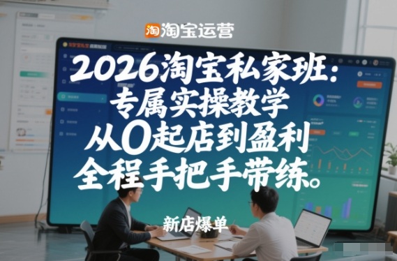 2026淘宝私家班：专属实操教学，从0起店到盈利，全程手把手带练-大象聊项目