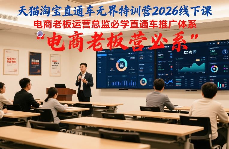 天猫淘宝直通车无界特训营2026线下课，电商老板运营总监必学直通车推广体系-大象聊项目