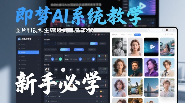 即梦AI系统教学，图片和视频生成技巧，新手必学-大象聊项目