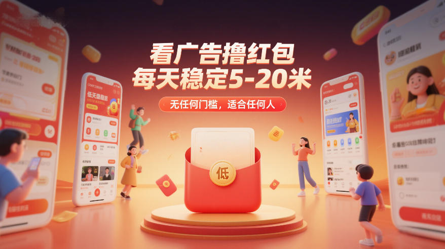 看广告撸红包，每天稳定5-20米，无任何门槛，适合任何人-大象聊项目