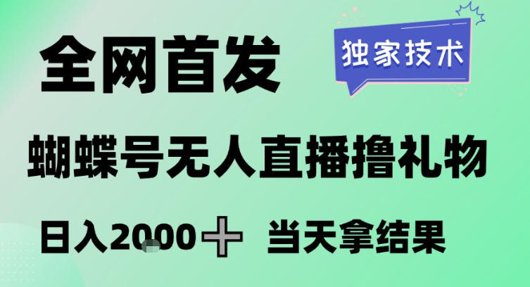 2026最新蝴蝶号无人直播掘金，独家技术，全网首发小白做了一个月收益3W，长期稳定可做【揭秘】-大象聊项目