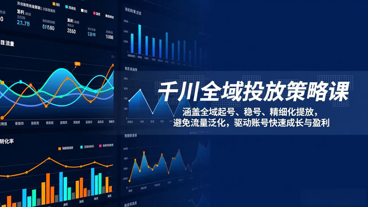 千川全域投放策略课：涵盖全域起号、稳号、精细化投放，避免流量泛化，驱动账号快速成长与盈利-大象聊项目