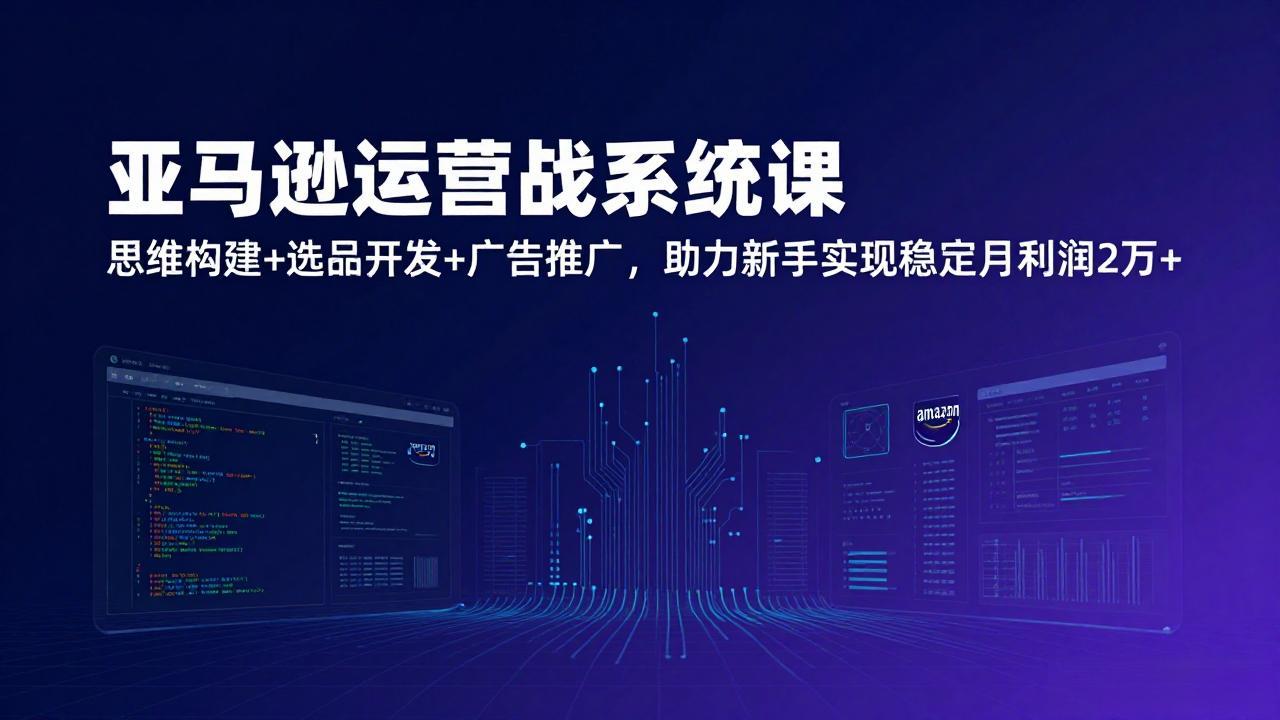 亚马逊运营实战系统课，思维构建+选品开发+广告推广，助力新手实现稳定月利润2万+(更新-大象聊项目
