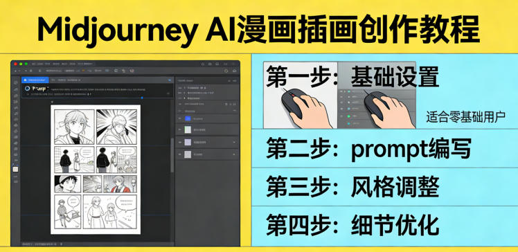 利用Midjourney AI人工智能轻松创作漫画插画教程，零基础创作完整漫画插画-大象聊项目