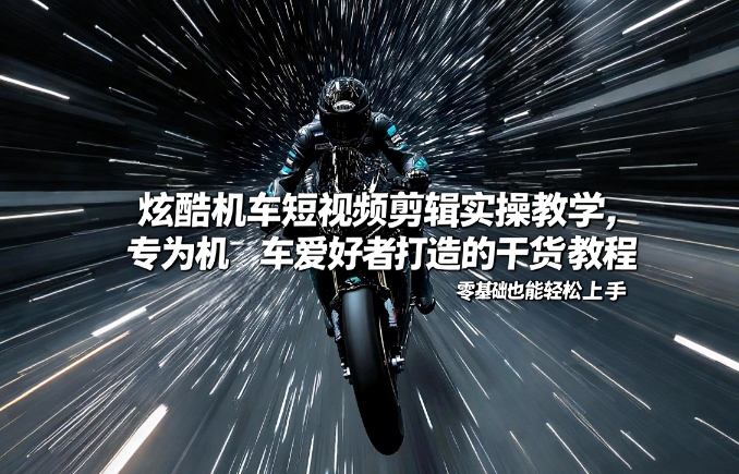 炫酷机车短视频剪辑实操教学，专为机车爱好者打造的干货教程，零基础也能轻松上手-大象聊项目