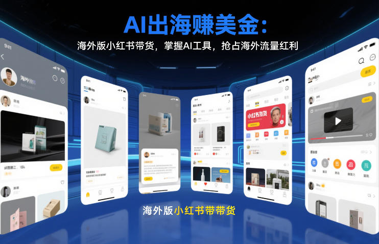 AI出海賺美金：海外版小红书带货，掌握AI工具，抢占海外流量红利(更新2026)-大象聊项目