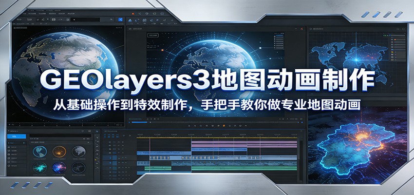 GEOlayers3地图动画制作：从基础操作到特效制作，手把手教你做专业地图动画-大象聊项目