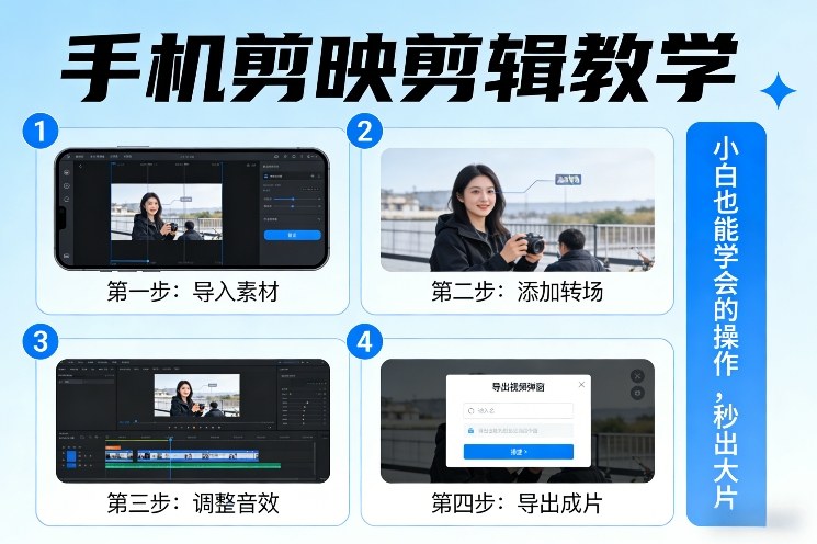 手机剪映剪辑教学，小白也能学会的操作，秒出大片-大象聊项目
