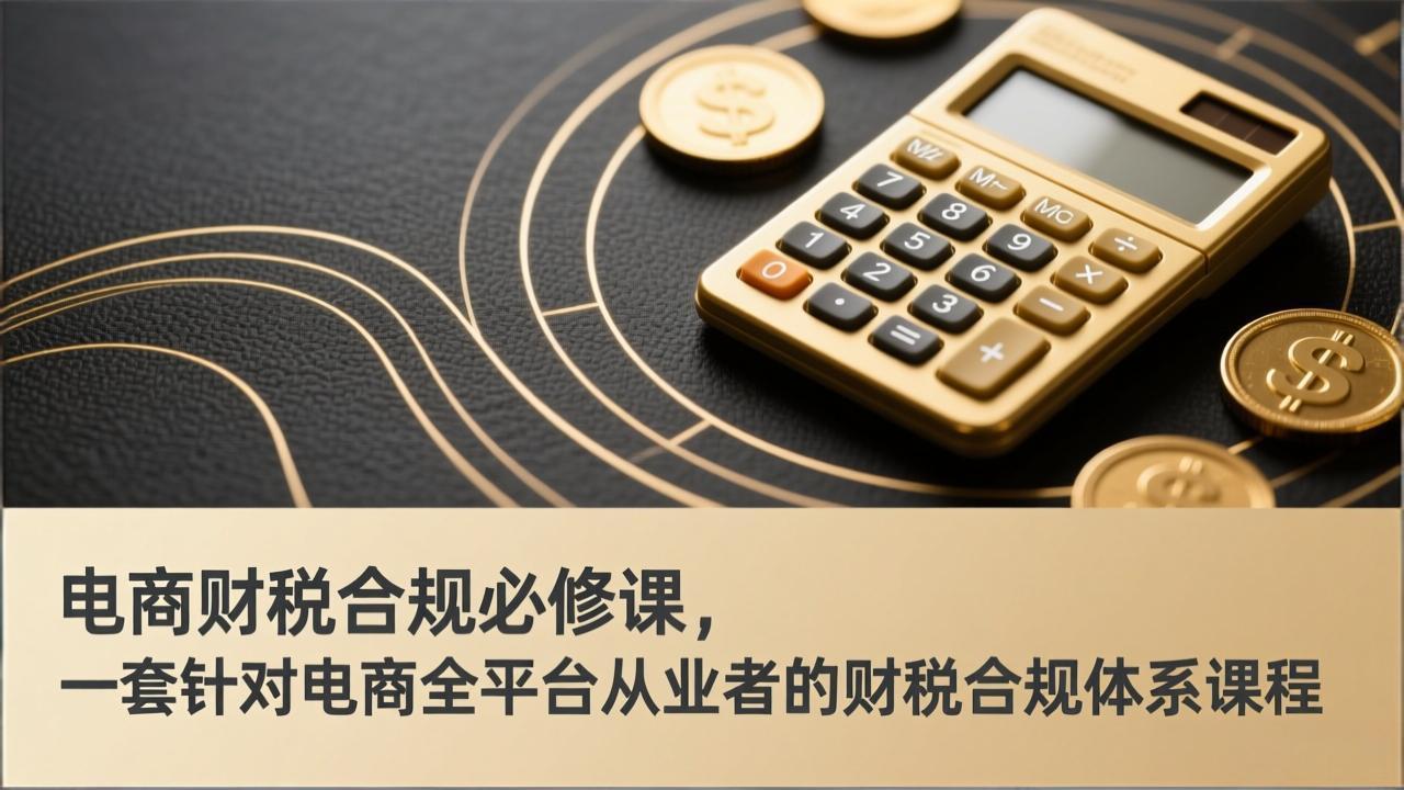 电商财税合规必修课，是一套针对电商全平台从业者的财税合规体系课程-大象聊项目