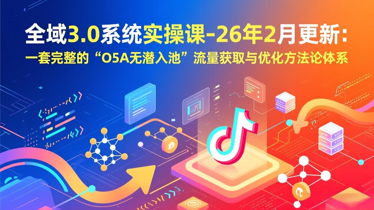 全域3.0系统实操课-26年2月更新：一套完整的“O5A无潜入池”流量获取与优化方法论体系-大象聊项目