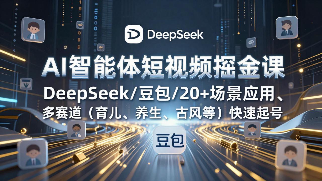 AI智能体短视频掘金课，DeepSeek/豆包/20+场景应用、多赛道(育儿、养生、古风等-大象聊项目