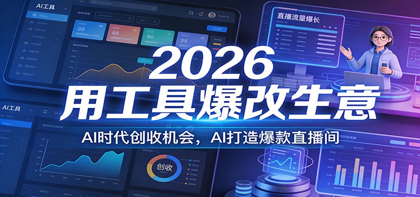 2026用工具爆改生意，AI时代创收机会，AI打造爆款直播间-大象聊项目