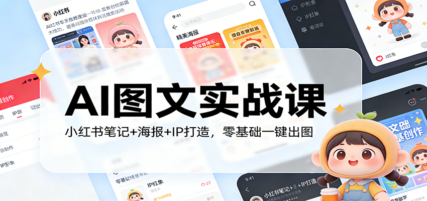 AI图文实战课：小红书笔记+海报+IP打造，零基础一键出图-大象聊项目