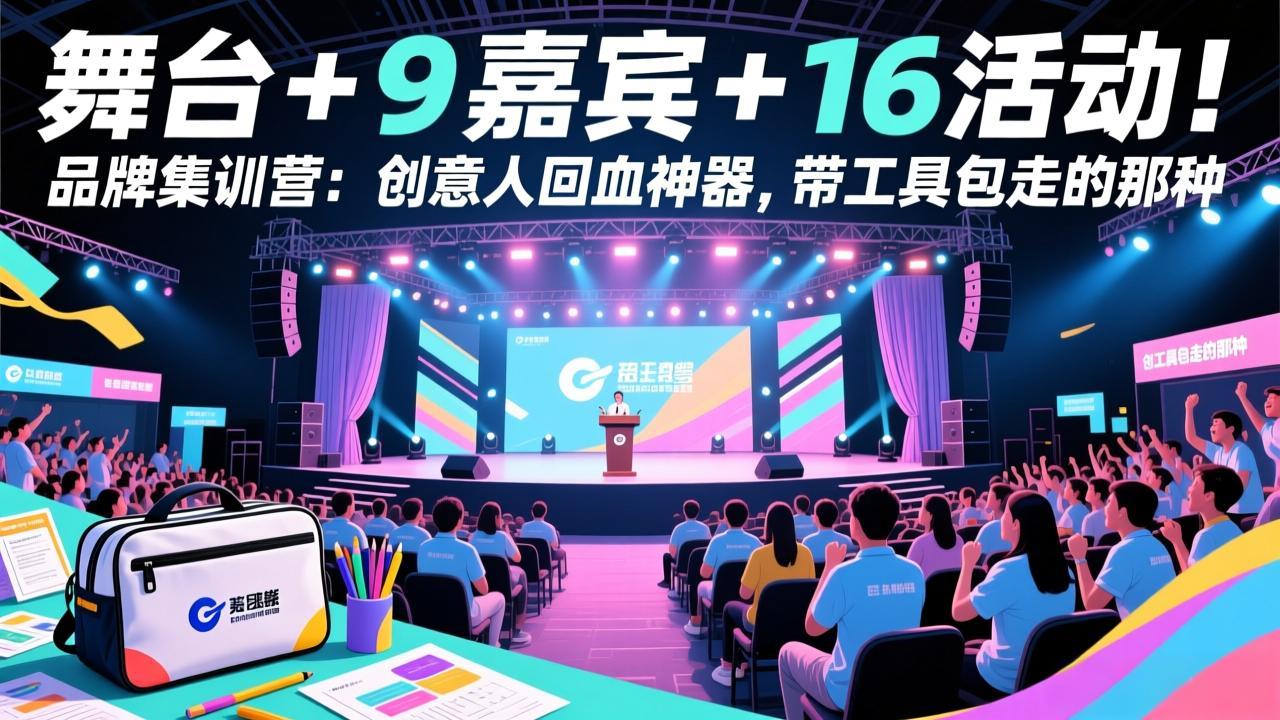 舞台 + 9 嘉宾 + 16 活动！品牌集训营：创意人回血神器，带工具包走的那种-大象聊项目