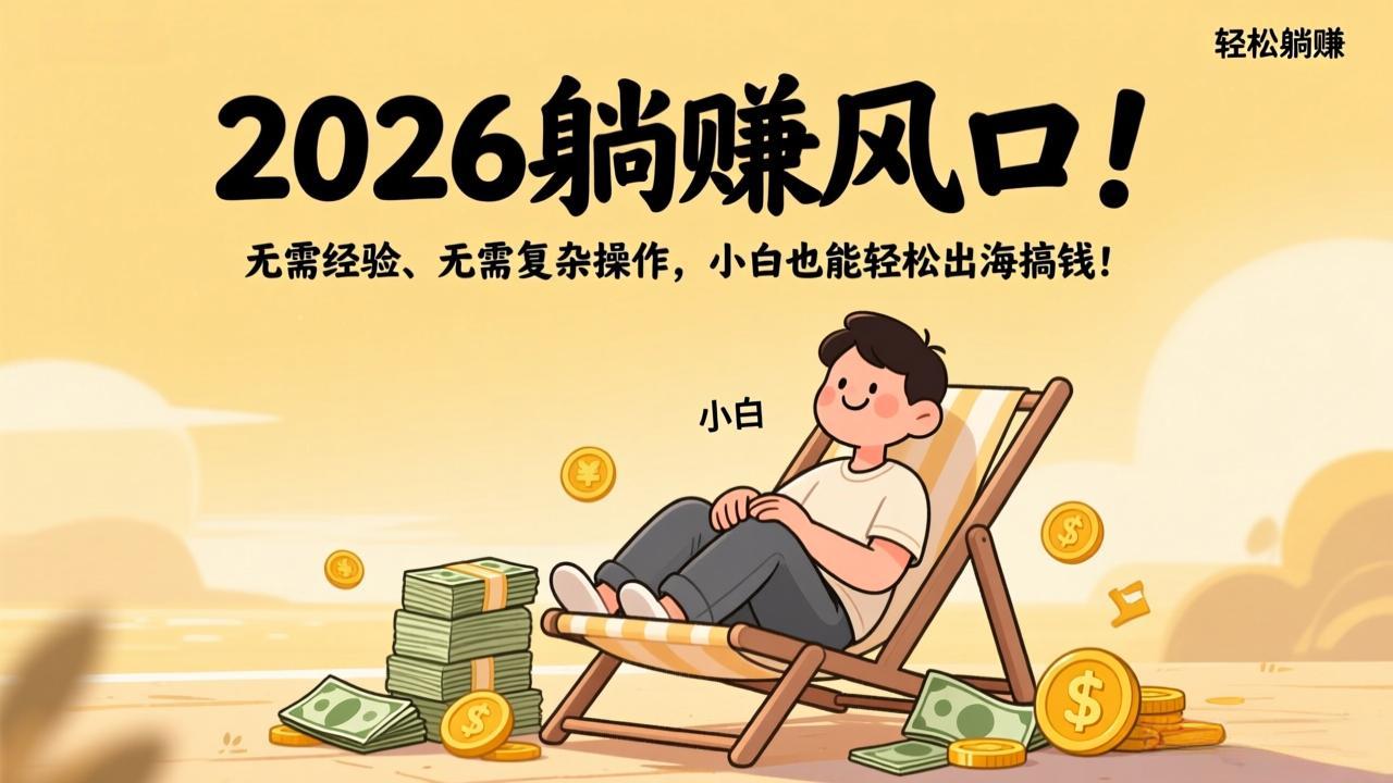 2026躺赚风口！无需经验、无需复杂操作，小白也能轻松出海搞钱！-大象聊项目