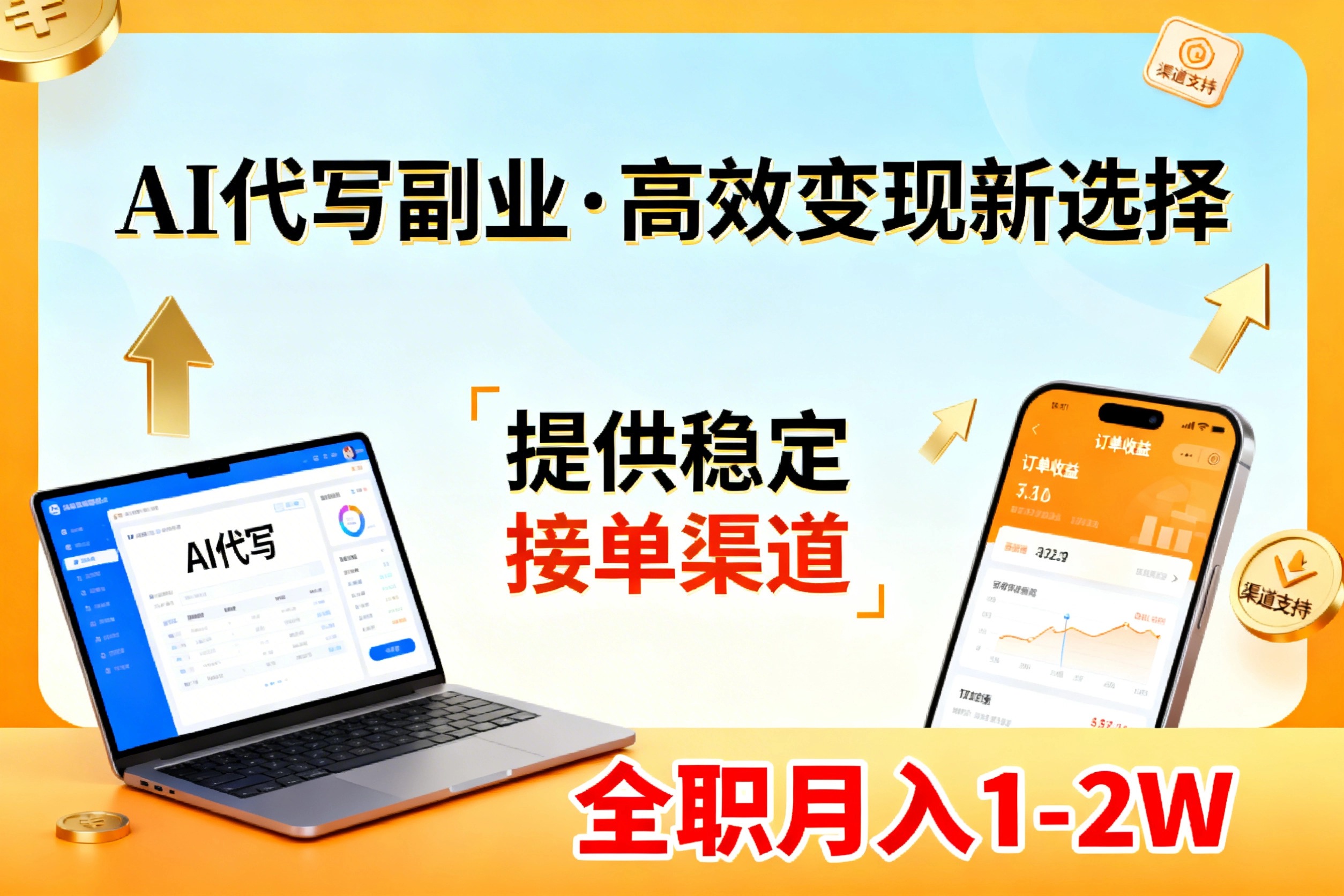 AI代写副业，高效变现，提供渠道，永不失业副业兼职 全职月入1-2W【SOP手册】-大象聊项目