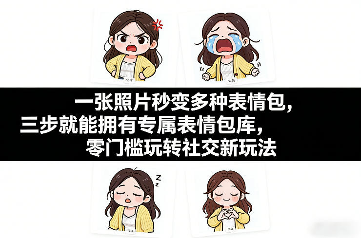 一张照片秒变多种表情包，三步就能拥有专属表情包库，零门槛玩转社交新玩法【文档】-大象聊项目