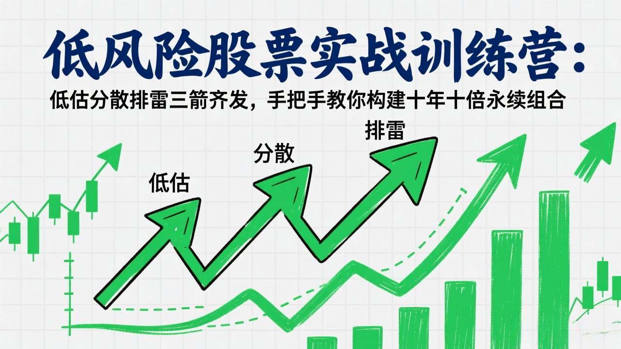 低风险股票实战训练营：低估分散排雷三箭齐发，手把手教你构建十年十倍永续组合-大象聊项目