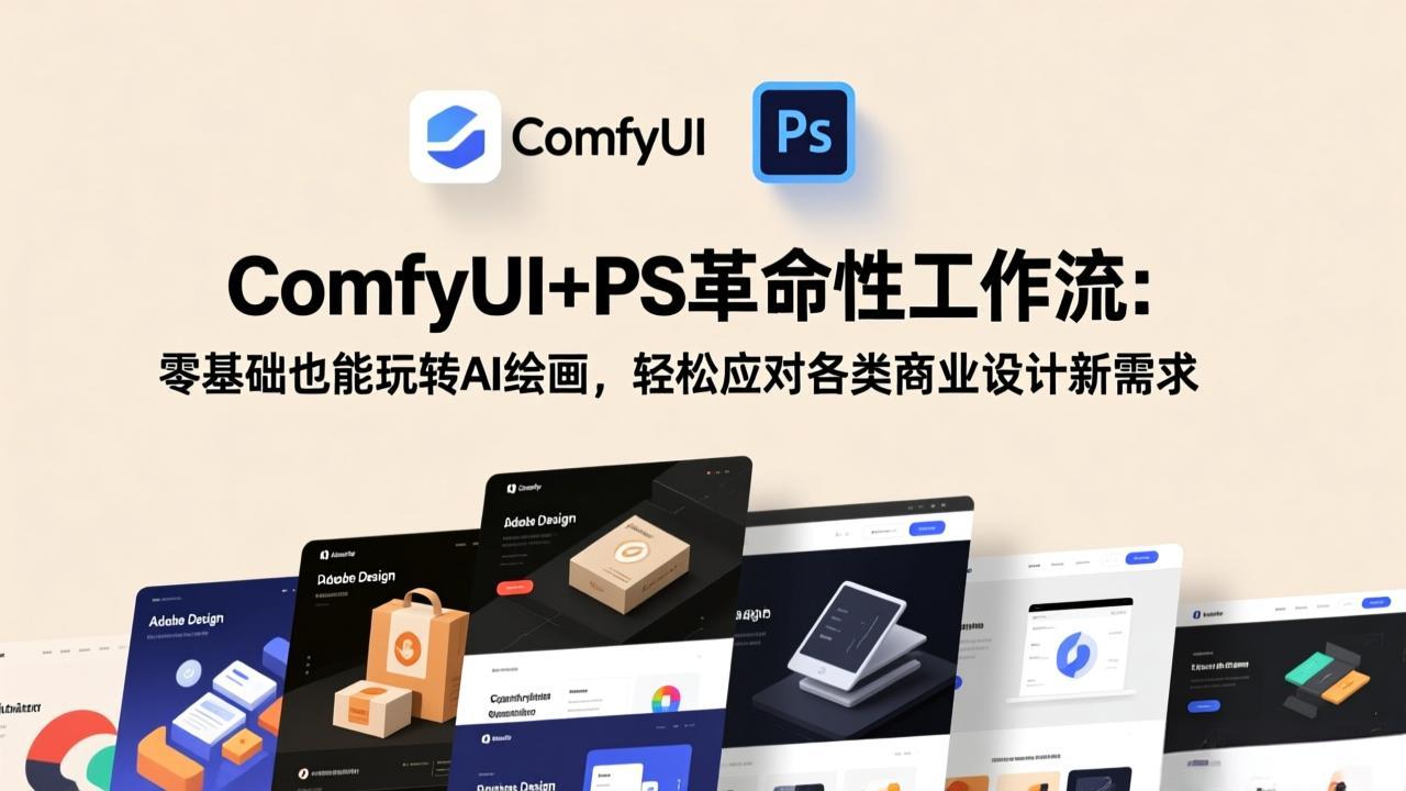 ComfyUI+PS革命性工作流：零基础也能玩转AI绘画，轻松应对各类商业设计新需求-大象聊项目
