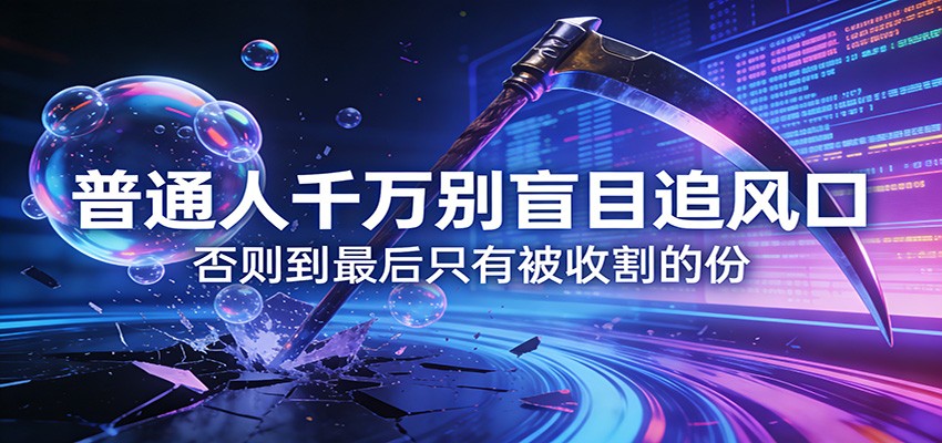 付费文章《通人千万别盲目追风口》否则到最后只有被收割的份-大象聊项目