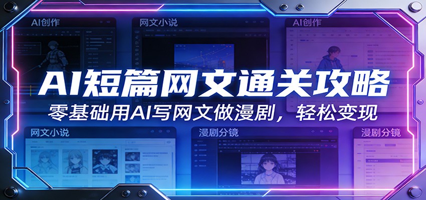 AI短篇网文通关攻略：零基础用AI写网文做漫剧，轻松变现-大象聊项目