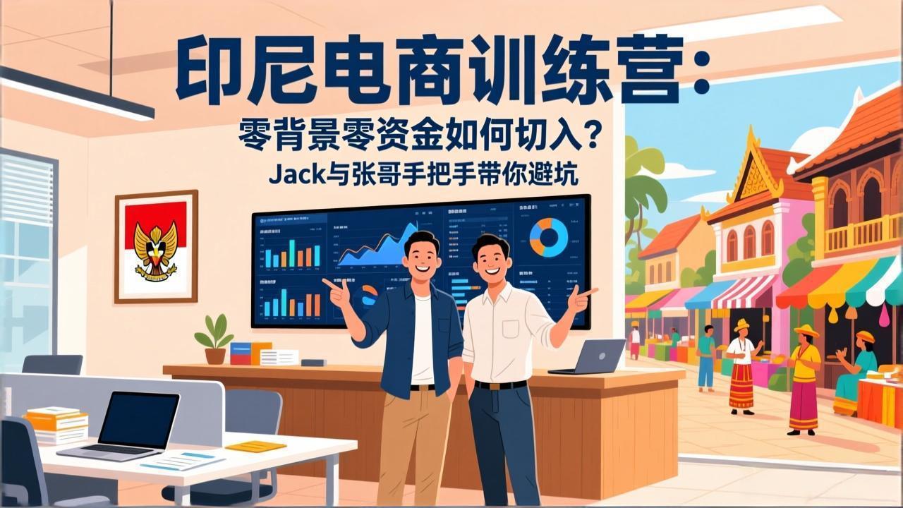 印尼电商训练营：零背景零资金如何切入？Jack与张哥手把手带你避坑-大象聊项目