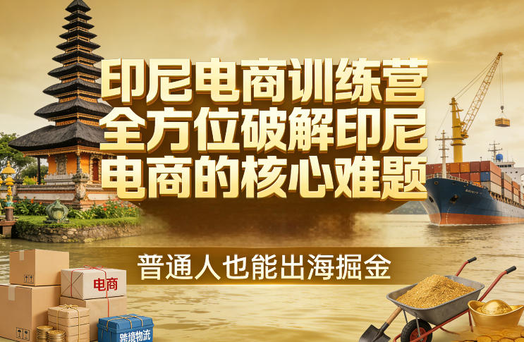 印尼电商训练营，全方位破解印尼电商的核心难题，普通人也能出海掘金-大象聊项目