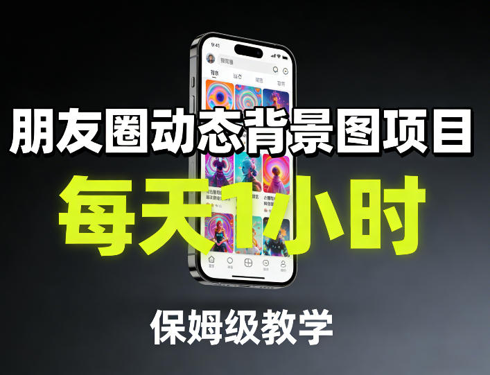 朋友圈动态背景图项目，每天1小时，保姆级教学-大象聊项目