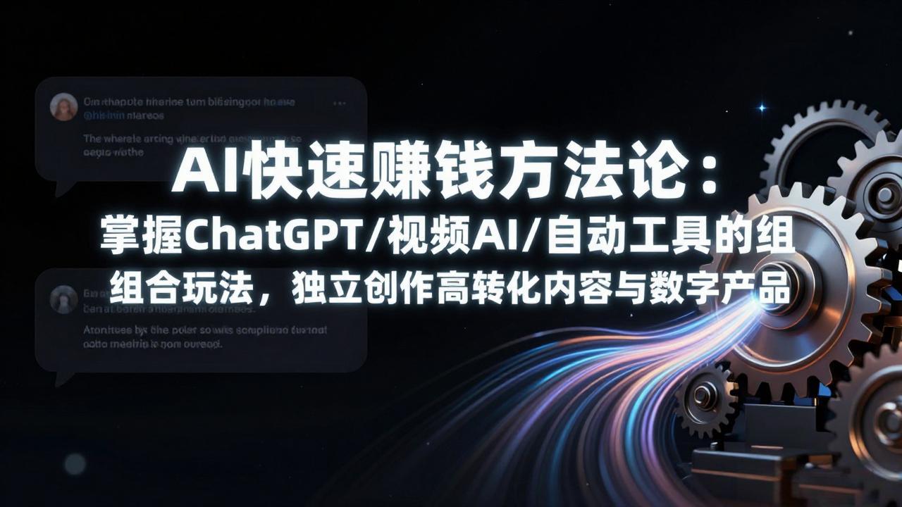 AI快速赚钱方法论：掌握ChatGPT/视频AI/自动化工具的组合玩法，独立创作高转化内容与数字产品-大象聊项目